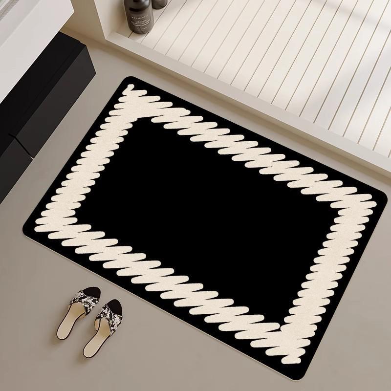 Minimalist Diatomaceous Earth Bathroom Mat - Water Absorbent, Quick Drying, Stain Resistant, Non-Slip, and Durable.