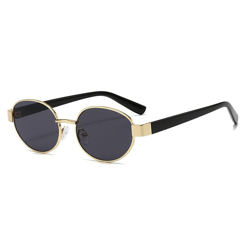 Popular Fashion Metal Women Men Shades Oval Sun Glasses Female Male Summer Traveling UV400 Round Sunglasses Lentes De Sol Mujer