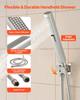 Shower Faucet Set, 254 Mm Ceiling Mount Rainfall Shower System with 152 Mm Wall Mount Head and 2 In 1 Handheld Spray, Rotatable 3-Function Dual Rain