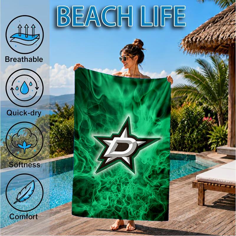 Dallas Hockey Team Beach Towel, Super Soft Microfiber, Perfect Gift for Her/Him, Birthday, for Pool, Beach, Travel, Decor Beach Party