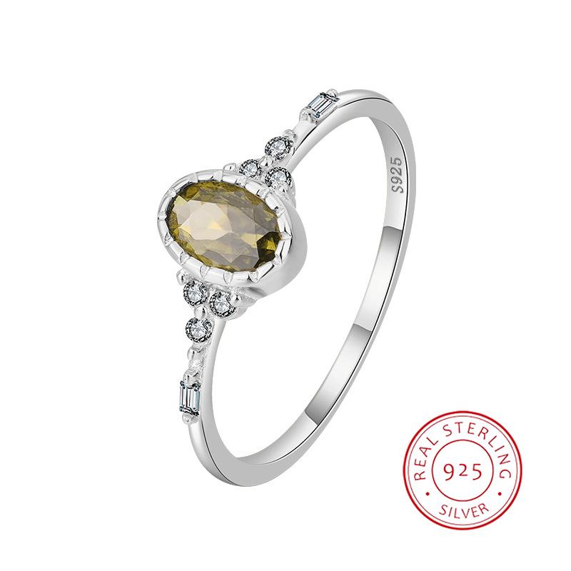 

Fashion Oval Peridot Geometric Couple Ring for Women Sterling Silver S925 Valentine s Day Gift Jewelry Sterling Silver Rings for Women Simple Ring