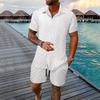 Summer Men's Pure Color Casual Blended Short-sleeved T-shirt Shorts Suit