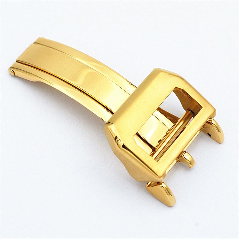 

18mm Stainless Steel Buckle for IWC for Pilot Watch Metal Deployment Clasps Nylon Strap Rubber Leather Watchband Folding Clasp 18mm&no logo золотий