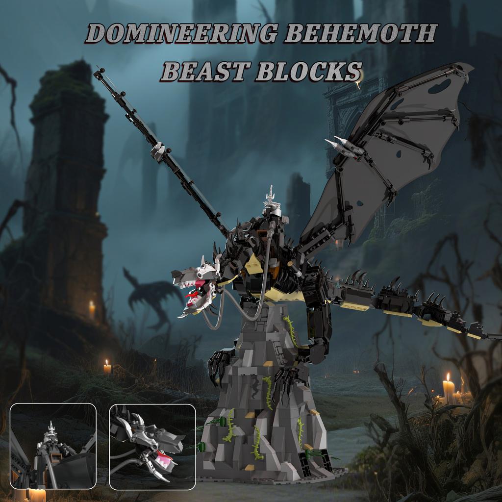 1361PCS Schwarzer Drache Bausteine Klassische Spielszene Modell Steine Mit Basis Desktop Ornamente Kinder DIY Spielzeug Weihnachtsgeschenke