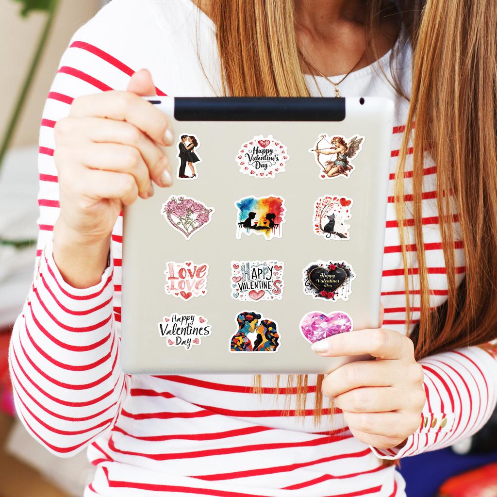 50 PCS LOVE Couple Stickers - Romantic Valentine Decals for Phone Case, Suitcase, DIY Gifts