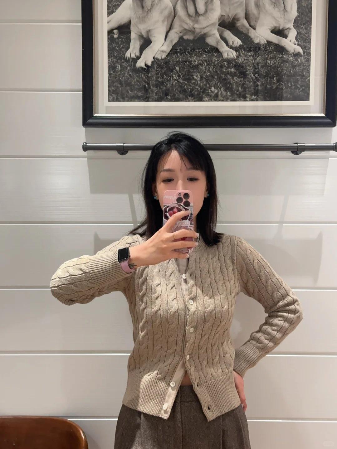 

High-Quality Ralph 25 Early Autumn Cotton Cable Knit Sweater with Small Pony Embroidery - Round Neck, Long Sleeve Cardigan L (115-130 jin)