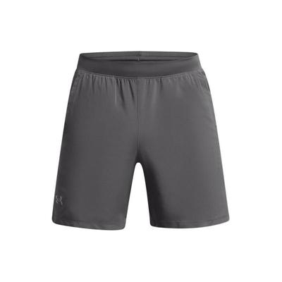 UA Launch Logo Print Slim Fit Mid Rise Sports Shorts Men Shorts Rhino-Gray 1382639-025