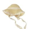 Women's Summer Beach Photo-Ready Straw Lace Hat Vacation Style Fisherman Hat Beach Wide Brim Sun Protection Hat Straw Material with Lace Details
