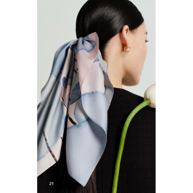Wanshili Lotus Harmony Double-Sided Silk Square Scarf
