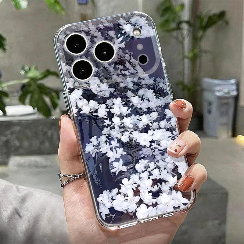 Retro Floral Pattern Case For iPhone 17 Pro Max Coque iPhone 16 15 14 13 Pro Max 11 Clear TPU Silicone Soft Cover