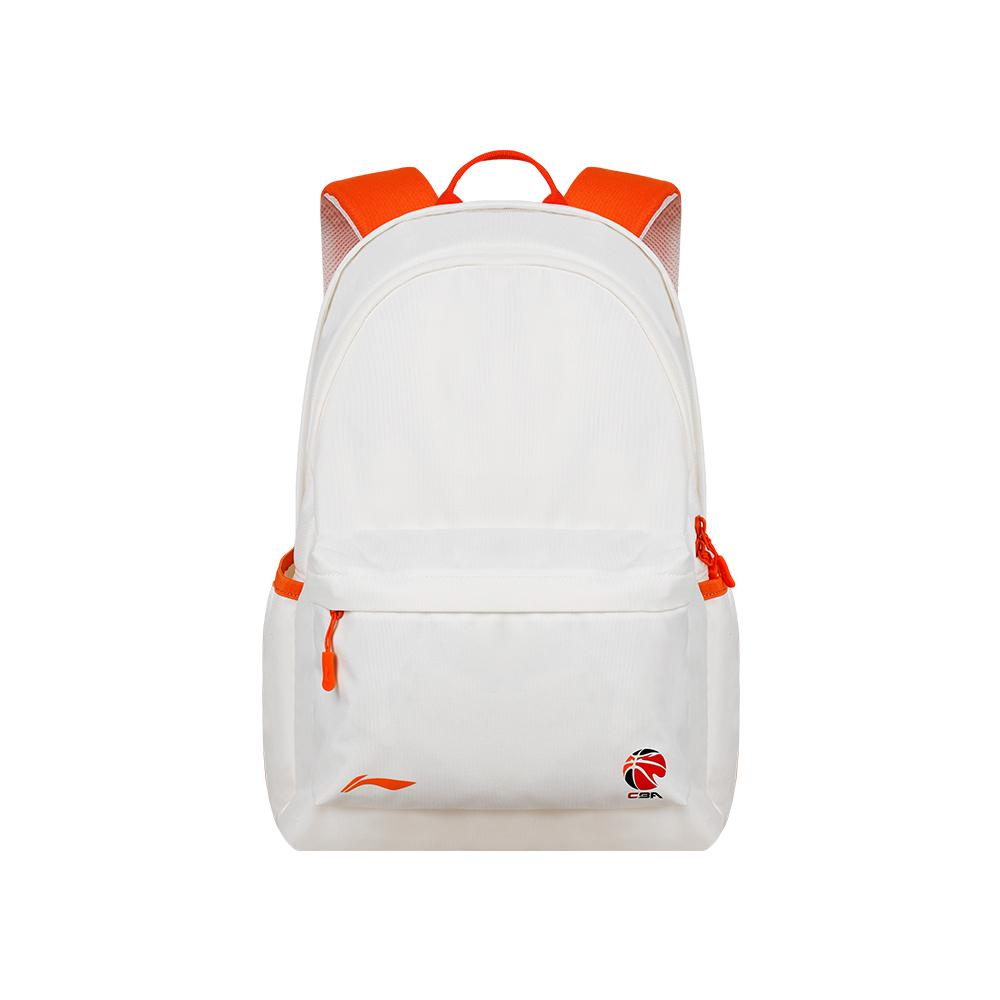 Li Ning Cba Large Capacity Casual Lightweight Trendy Sports Travel Backpack Unisex Backpack Orange White ABSV467-3 Orange White