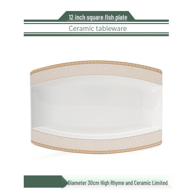 Yun Zhi He Jingdezhen High-Temperature Glazed Chinese Ceramic Tableware Set: Bowls, Plates, Chopsticks, and Dishes