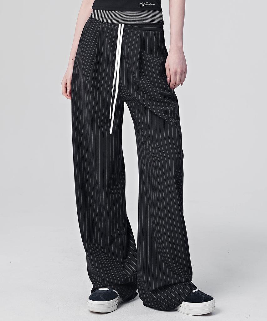 AVANDRESS Velo Sagging Stripe Slacks_3 Colors