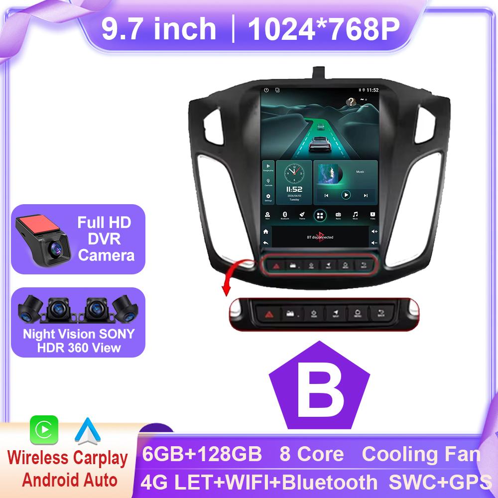 Android 15 Car Radio For Ford Focus MK3 2011 - 2019 Multimedia Video Player Navigation GPS Stereo Auto Carplay 2din New BT Dvd