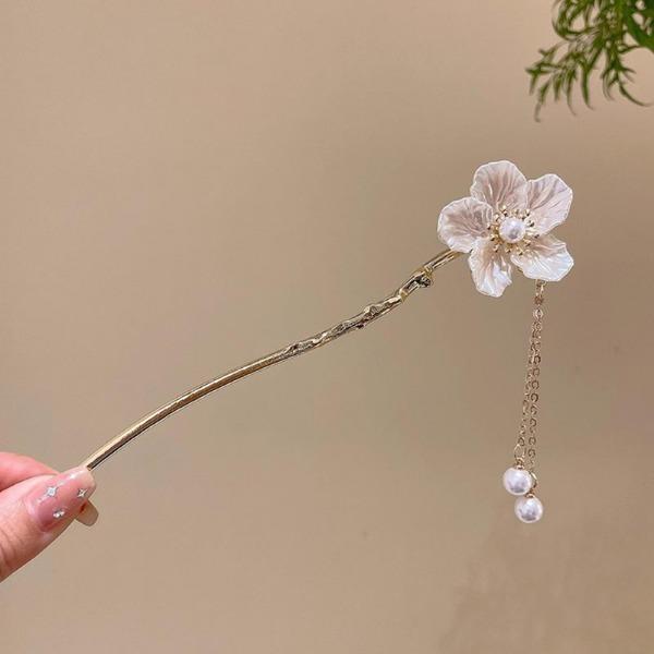 Horquilla de Flores de Lujo Ligero Para Mujer Estilo Chino Floral Mariposa Borla Palillo para el Cabello Elegante Joyería de Metal Horquilla Pinzas para el Cabello
