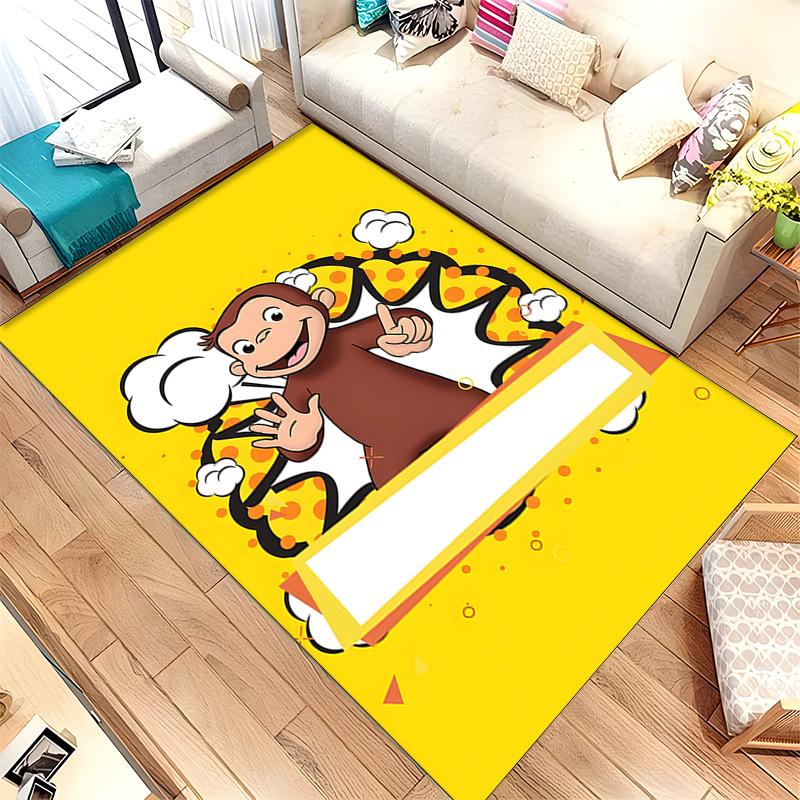 Neugieriger George (5) Teppich Geeignet Für Wohnzimmer Schlafzimmer Computerräume Essbereiche Und Platzierung Unter Tischen Und Stühlen Auch Eine Ideale Wahl Für O