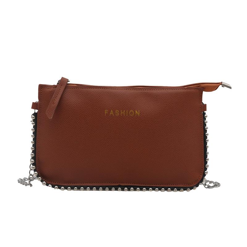 

2025 spring and summer new foreign style small square bag change bag popular fashion temperament wide shoulder strap single shoulder messenger bag коричневый