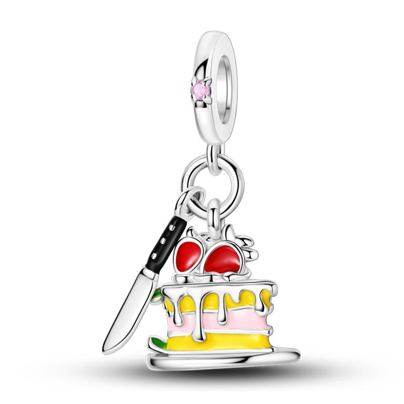 Sweety 925 Silver Birthday Cake Crown Heart Butterfly Sunflower Charms Beads Fit 3mm Bracelets DIY Fine Jewelry Making