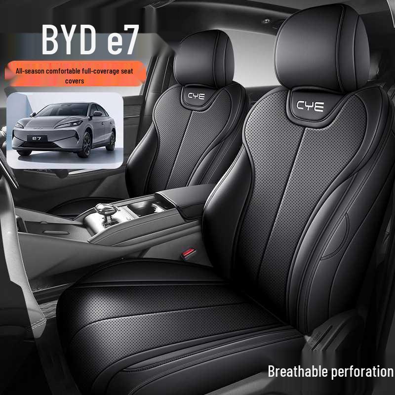2026 BYD E7 Car Seat Cover - Perforated Leather, Breathable, Full Coverage, All-Season Cushion