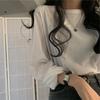2023 Korean Style Women's Solid Color Long Sleeve T-shirt - Loose Fit, All-Match, for Spring & Autumn