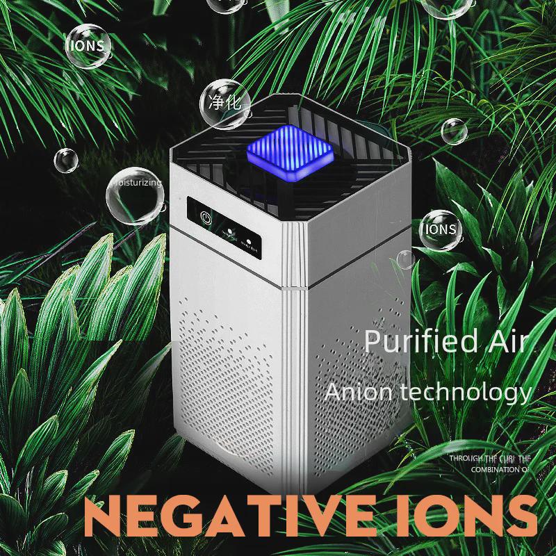 Mini Skrivebordsluftrenser med Negativ Ionteknologi for Hjem og Kontor, Fjerner Formaldehyd