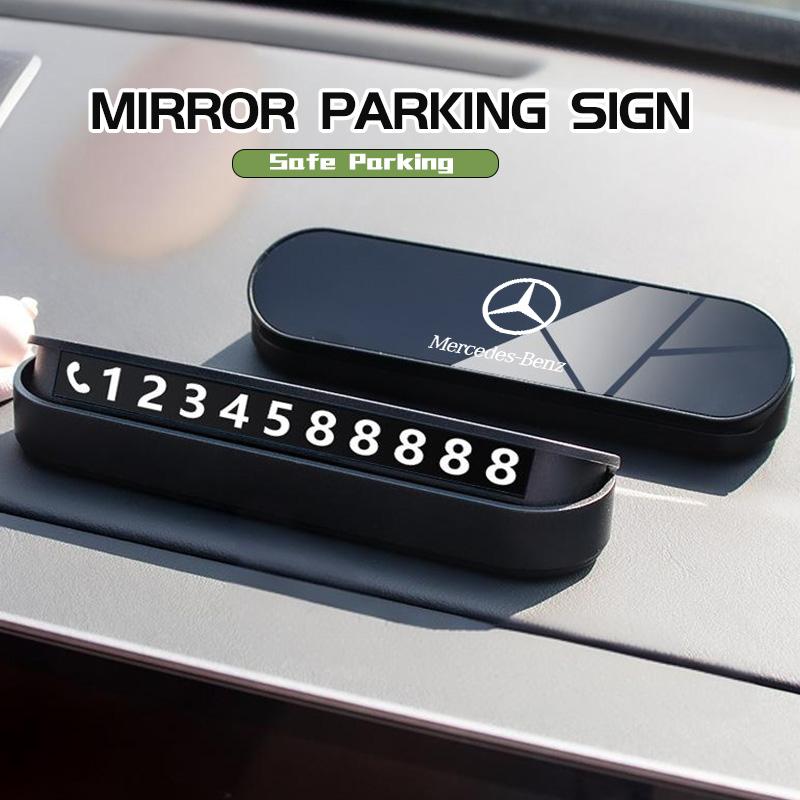 AABGS1 For Benz Simple Car Temporary Parking Card Phone Number Holder Auto Interior Accessories AMG Exclusive A C E R V Class CLA CLS