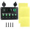 5 sets of rocker switch panels, 12-24V, with dual USB socket 4.2A+voltmeter LED light and cigarette lighter.