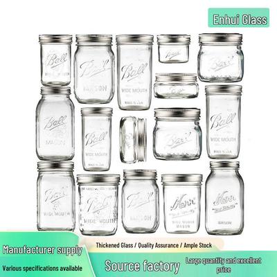 Retro Amerikanisches Einmachglas mit Deckel - Glas Haferflockenbecher, Klarer Getränkebehälter, Verschlossen und Leer.