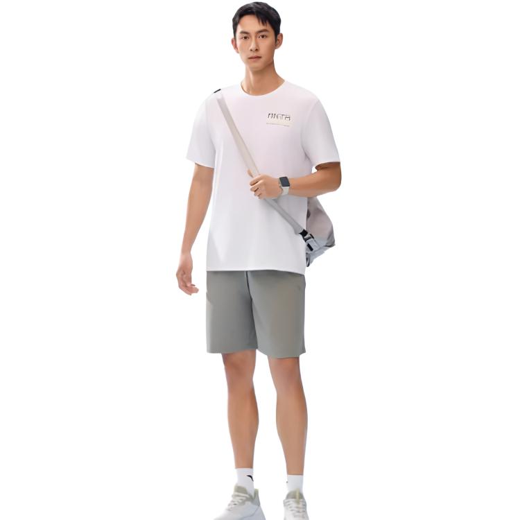Anta Training Series Sports Casual Simple Solid Color Round Neck Pullover Short Sleeve T-Shirt Men Tops Pure-White 152527102-1