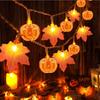 1pc Maple Leaf & Pumpkin 10/20 LED String Lights Battery Operated For Home Indoor Outdoor Halloween Holiday Party Decoration