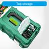 17inch Toolbox Organizers Storage Case With Three Foldable Trays and Lockable Lid, Portable Dividers And Carrying Handle