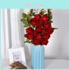 3head Rose Faux Flower Bundle With Casted Craft For Home Event And Outdoor Use