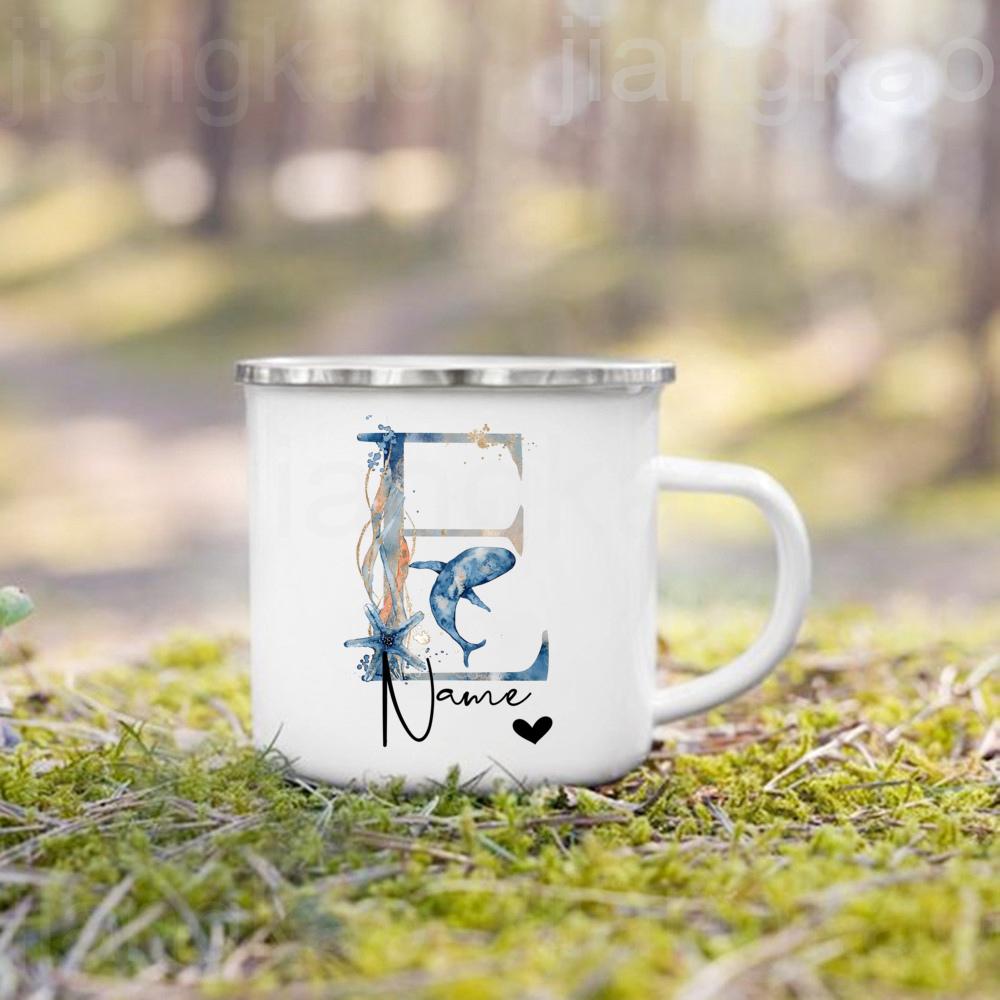 Personalized Mug for Kids Hot Chocolate Ocean Animal with Name Mug for Boys Kids Handle Mugs Birthday Party Favors Children Gift