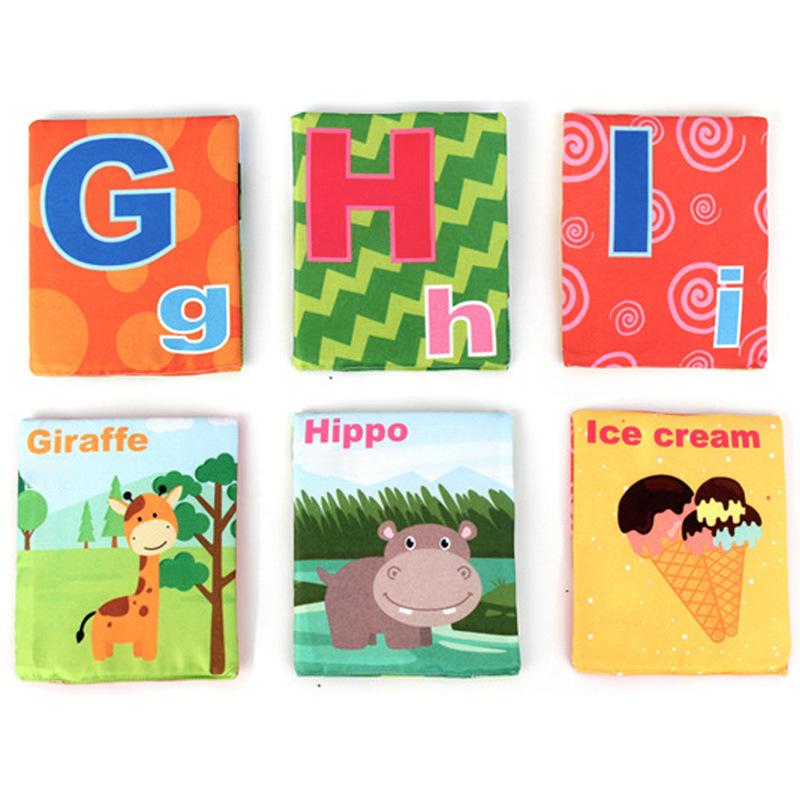 Tkaninowa książka karciana ABCD ucz się angielskiego alfabetu do nauki dzieci Abcdefghijklmnabc zabawka inteligentna dla 1 do 4 lat edukacyjna Montesorri