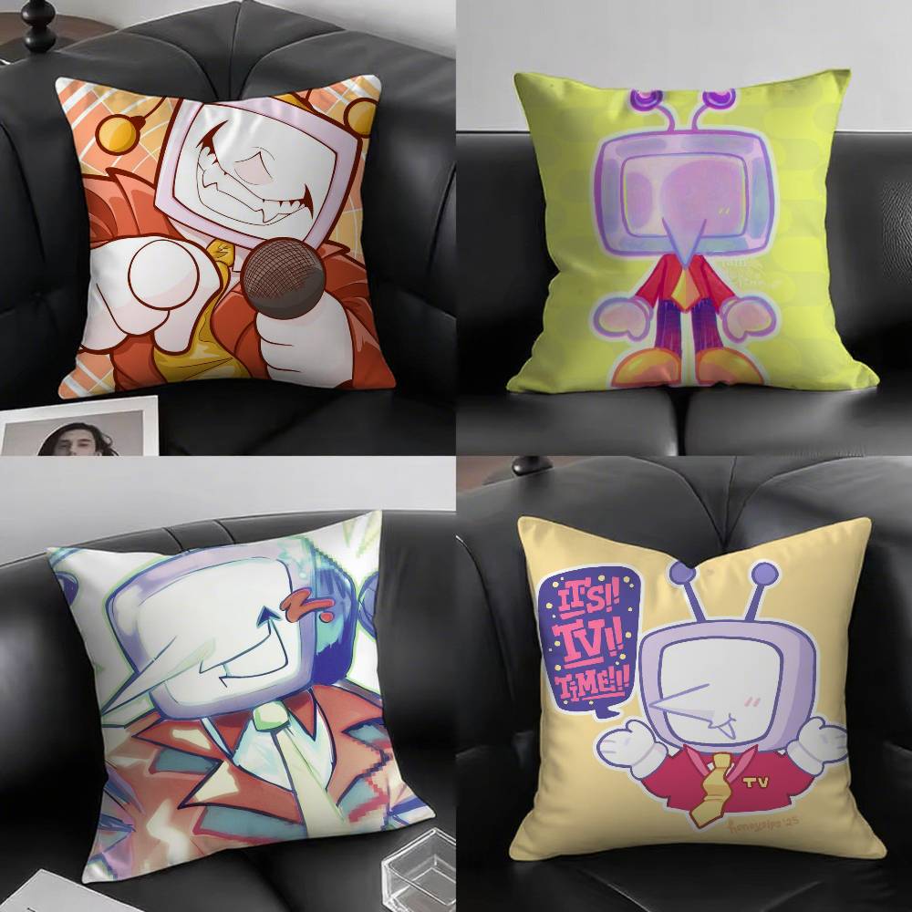 Cartoon Game Deltarune Tenna Meme Pillow Case Fashion Square Pillowcase Bedroom Sofa Room Ins Decoration Leisure