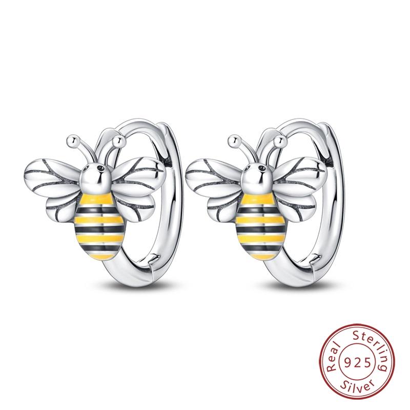 New 925 Silver Colorful Butterfly Dragonfly Iris Flower Earrings For Women Fashion Birthday Party Jewelry Gifts
