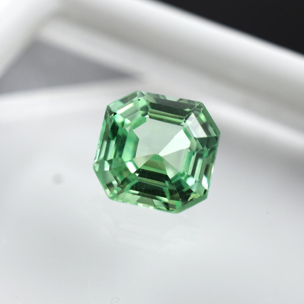 Natural Bluish Green Sapphire Loose Gemstone 3.75 ct Square Cut September Birthday Birthstone
