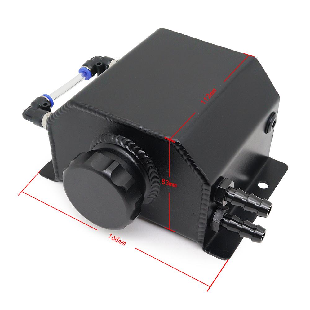 Universal Aluminum Alloy Engine Coolant Radiator Overflow Tank 1000ml/2000ml Square Overflow Tank 1L/2L With Drain Plug