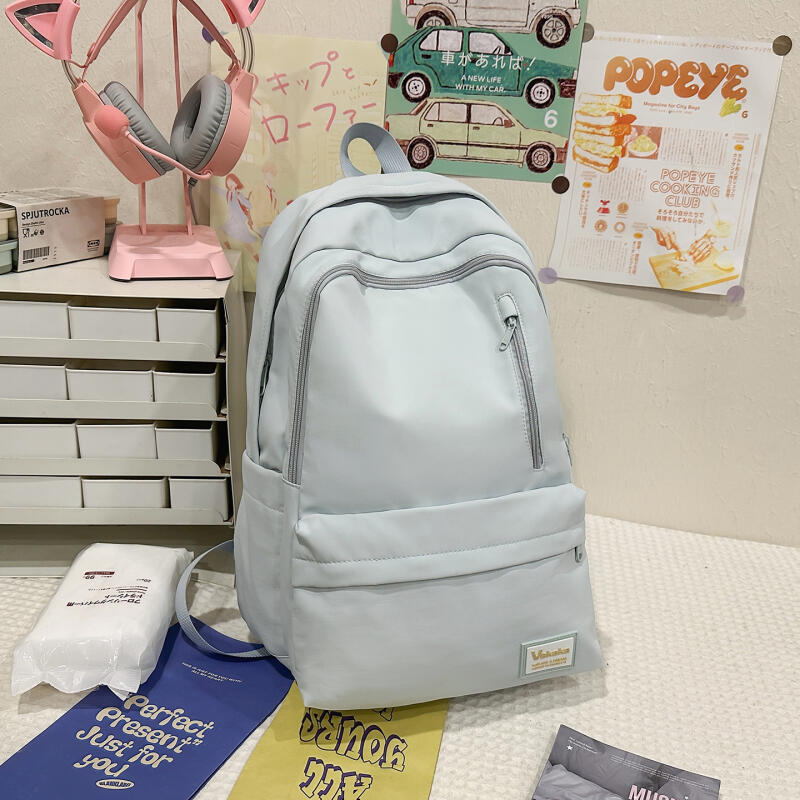 Einfarbiger Studenten-Schulranzen Unisex Rucksack mit großer Kapazität Reise-Rucksack