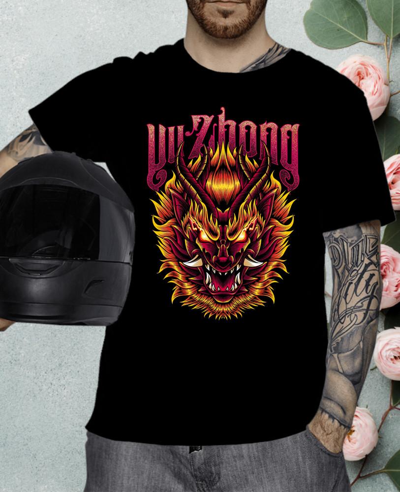 

Anime Unisex t shirt, Fire Tigers Exotic Tiger King Vintage Animal Black XL