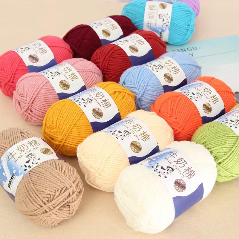 Milk Cotton Yarn Set for DIY Projects: Scarf, Crochet Slippers, Hand-Woven Bags