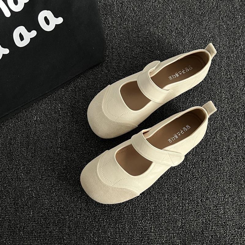 New summer platform heightening shoes leather Mary Jane shoes women's versatile casual breathable single shoes Velcro