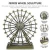 Ferris Wheel Ornament Iron Metal Desktop Decor Modern Elegant Home Office Living Room Shelf Bookcase Table Centerpiece Gold