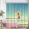 Camping Shower Curtain Camper Travel Bus Beach Coconut Tree Surfboard Outdoor Action Bathroom Decoration Rv Shower Curtain