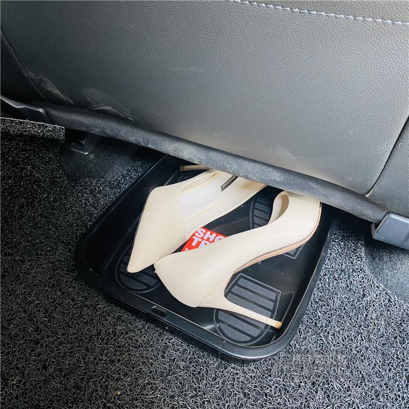Car Shoe Storage Tray - Under Seat Organizer, Durable Non-Slip Vehicle Accessory for Shoes/Tools, Multifunctional Car Container nero