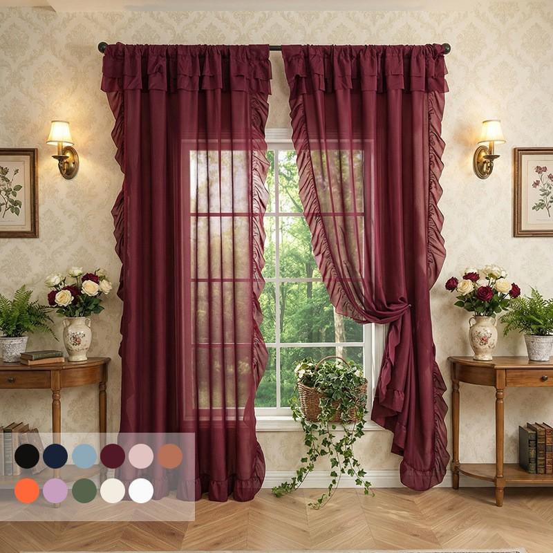 Sheer Curtains Bedroom Living Room Balcony Modern Style Light Filtering Window Drapes