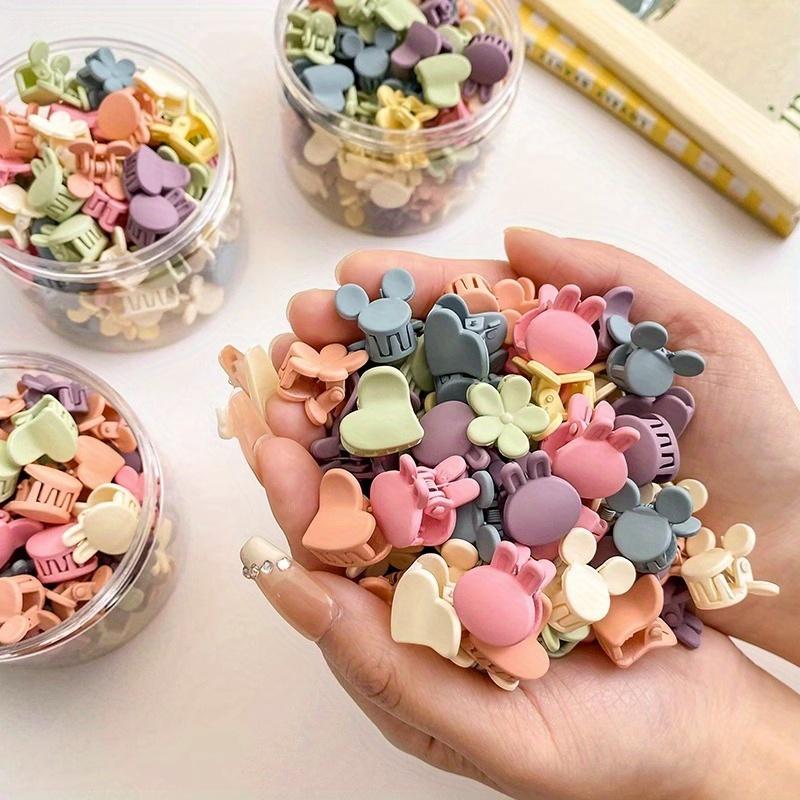 1 Box of Random Color Cute Colorful Hair Clips Female Forehead Princess Hair Clip Bangs Clip Mini Small Hair Clip Headwear