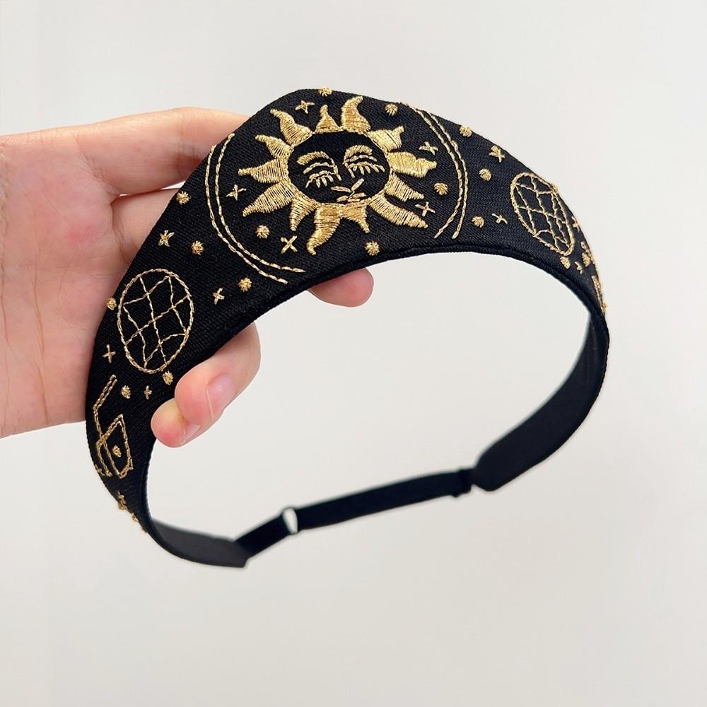 Floral Embroidery Crown Headband Elastic Hair Band New Hairpin Headband  Hair Accessories