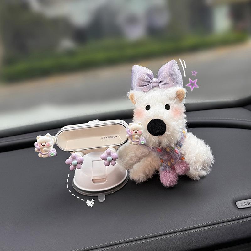 Cute Doll Suction Cup Car Phone Holder for Center Console 2025 - Navigation Support for Women