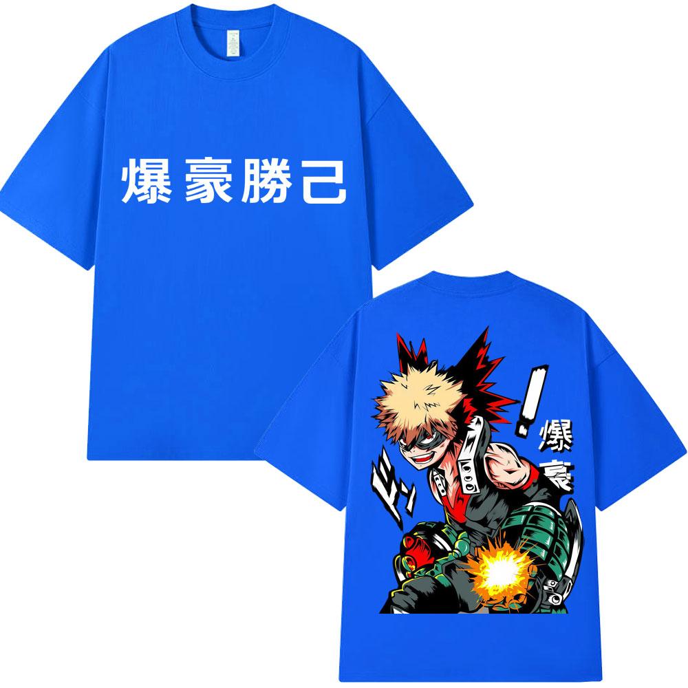 Anime My Hero Academia Katsuki Bakugo T-Shirts Men Women Vintage Manga High Quality T Shirt Loose Cotton Casual Tees